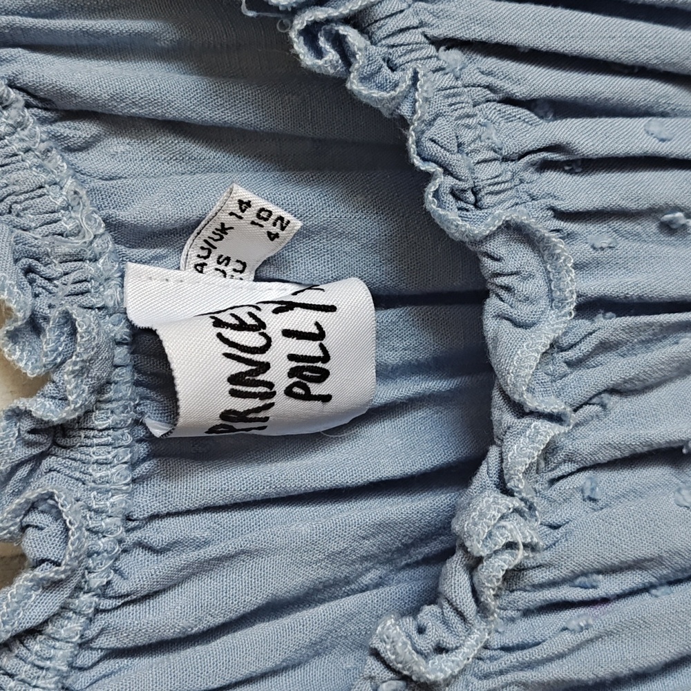 Blue Ruffled Jumpsuit - Picture 8 of 8